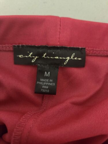 City Triangles Size M VintageY2K HighLow Hot Pink Silky Beaded Halter Dress Prom - Picture 9 of 10