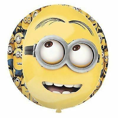 Minion Shaped Round Foil Balloon Stick Children Party Decoration Party Gift Pack