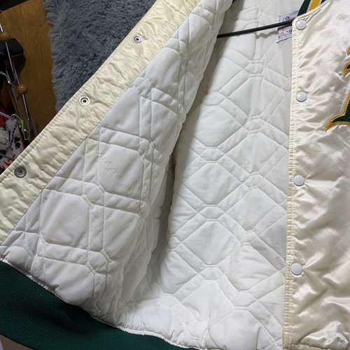 Chaqueta De Colección Años 90 Oakland Athletics A's Satén Off White por Starter Talla L ¡LEER! - Imagen 9 de 13