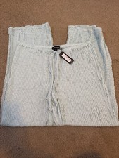 Pretty Little Thing Women's blue jersey Wide Leg High Waisted Pants Size 9/10