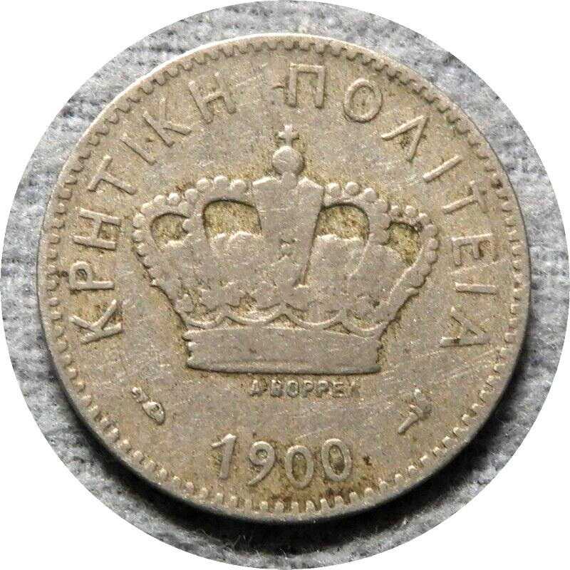 elf Crete under Greece 10 Lepta 1900 A