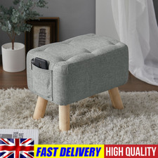 Linen Ottoman Footstool Pouffe Bench Foot Stool Living Room Bedroom Hallway Seat