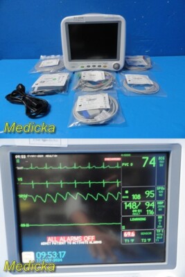 GE Dash 4000 Patient Monitor (CO,NBP,ECG,TEMP,SPO2,IBP,CO2) W/ NEW Leads ~ 34308