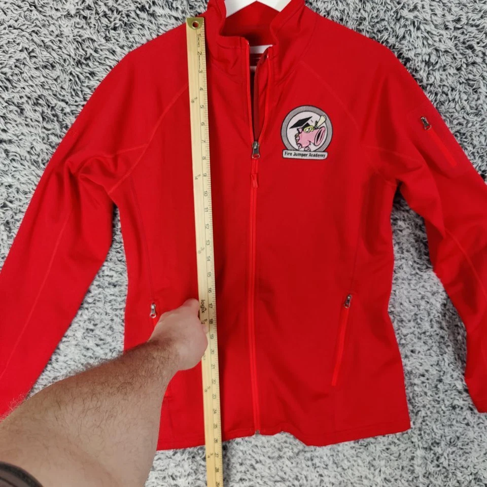Marmot Red Full Zip Athletic Jacket Women Sz L Performance Activewear Run Sport - Image 4 of 4