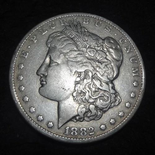 1882-CC Morgan Silver Dollar - Choice VF+ details from the Carson City Mint