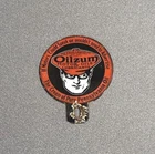 VINTAGE OILZUM PLATE TOPPER PORCELAIN SIGN CAR GAS TRUCK MOTORCYCLE OIL