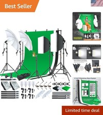 AM169 Complete Photography Studio Light Kit with Adjustable Background Screens