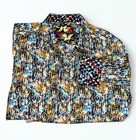 Robert Graham Shirt L Geometric All Over Print Flip Cuff NWOT Classic Fit