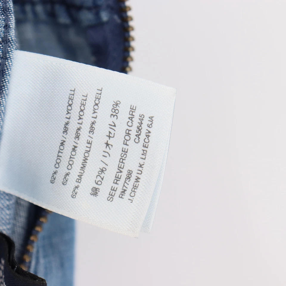 J. Macacão Crew Feminino Chambray Denim Sem Mangas Zíper Completo Perna Larga Tamanho 4 - Imagem 4 de 4