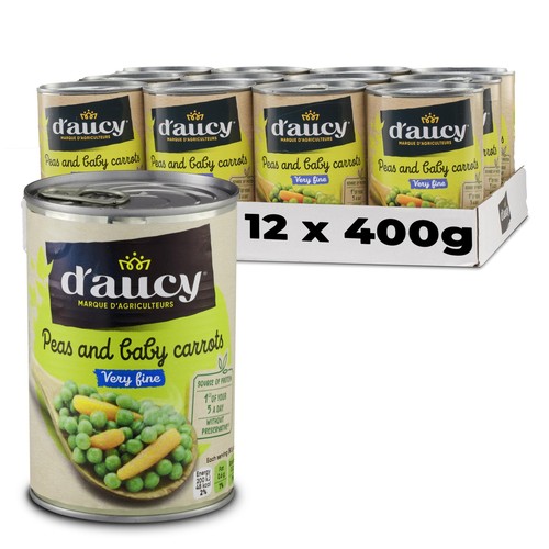 D'Aucy Peas & Carrots Mix - Very Fine 400g (Pack of 12) 