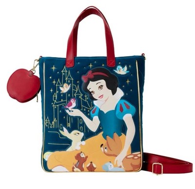 Disney Loungefly Schneewittchen gesteppt Samt Beuteltasche Tasche & Apfel Geldbörse