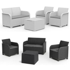 Set da Giardino Keter Rosalie effetto Vimini Divano Poltrone Tavolino