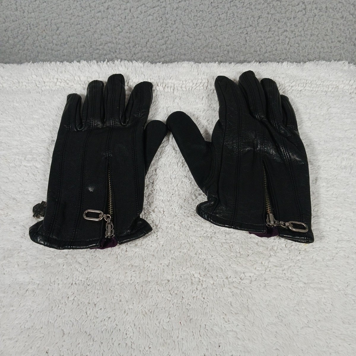 Harley Davidson Leather Motorcycle Gloves Womens Size M MINT!