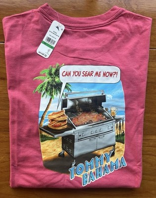 Tommy Bahama Men's Tee Shirt SZ  L 100% Cotton Sear Me Now Clarete Hthr Tee  NWT