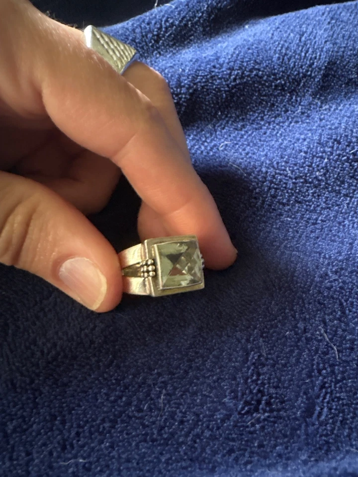 Граненое кольцо унисекс из чистого серебра Michael Dawkins размер 6,8 - Изображение 4 из 4