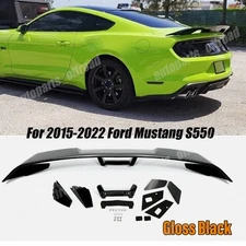 For Ford Mustang S550 2015-2022 Coupe GT Style Black Rear Trunk Wing Spoiler