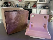 NOS Vintage Pink Porcelain Ceramic Wall Mount Tile-in Bathroom TOOTHBRUSH HOLDER