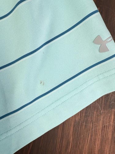 Under Armour Loose Heatgear Polo a righe manica corta blu come nuova uomo XL - Foto 3 di 7
