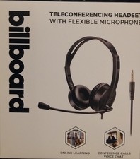 Billboard Teleconferencing Headset W/flexible microphone, gaming, Computers Etc