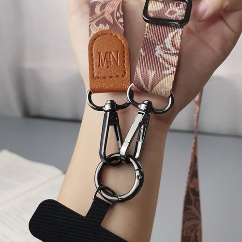 Adjustable Crossbody Cell Phone Lanyard Retro Pattern Lanyard Pendant - Photo 5 sur 11