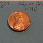 1949 S    CHOICE  RED UNCIRCULATED  WHEAT CENT #1