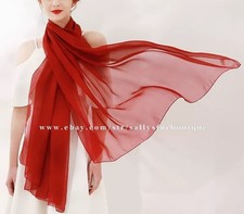 Chiffon Silk Wrap Scarf Shawl Beach Sarong Solid Color Soft Thin 180 100cm