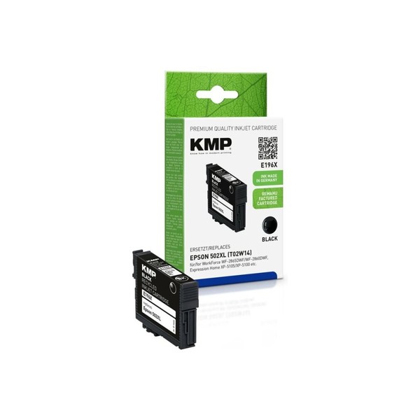 KMP E196X Schwarz Tintenpatrone Ersetzt Epson 502XL (T02W14)-image