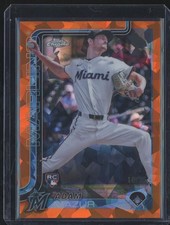 2025 Topps Chrome Sapphire Adam Mazur RC /25 Miami Marlins #157 Orange