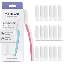 Dermaplane Razor, 1 Reusable Handle with 19 Microblades