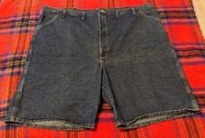 Men's Wrangler Blue Denim Carpenter jean Shorts 100 Cotton Size 50 2000s Style