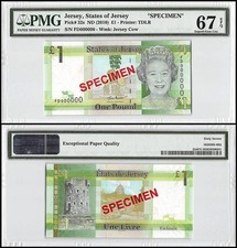 Jersey 1 Pound, 2010 ND, P-32as, SPECIMEN, PMG 67