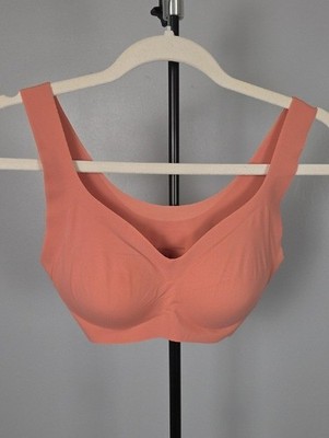 THIRDLOVE ComfortStretch Smoothing Wireless Bra in Coral/Salmon, Size M
