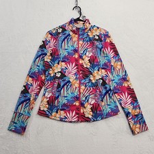 Tommy Bahama Jacket Womens M Multicolor Floral Tropical Full Zip Golf Tennis
