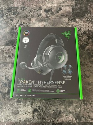 Razer Kraken V3 HyperSense Wired USB Gaming Headset w/Haptic Technology RGB Chro