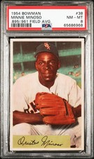 1954 Bowman Minnie Minoso #38. 895. 961 Field Avg. PSA 8