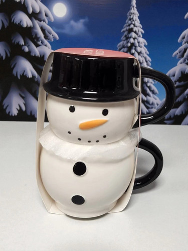 Juego de tazas de muñeco de nieve festivo de lujo - Caja de regalo de taza de chocolate caliente de Navidad de cerámica - Imagen 2 de 18