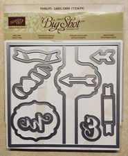 Stampin Up  LABEL CARD THINLITS  DIES, USED, MAKES 3D CARD BASES FUN MOVING 