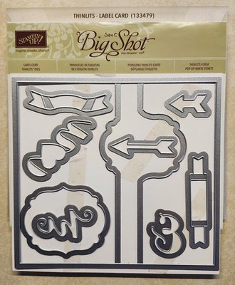 Stampin Up * LABEL CARD THINLITS * DIES, USED, MAKES 3D CARD BASES! FUN MOVING!