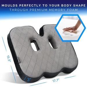 Memory Foam Seat Cushion for Office Chair –Orthopedic Coccyx Sit bone Pillow Med