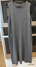 Eileen Fisher Wool Midi Dress M Gray Capsule Sleeveless Jumper