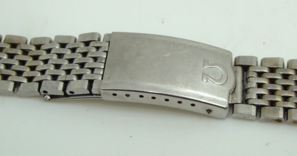 Bracelet De Montre Vintage Movado En Acier Inoxydable - Type "Beads Of Rice" 18 Mm - Occasion