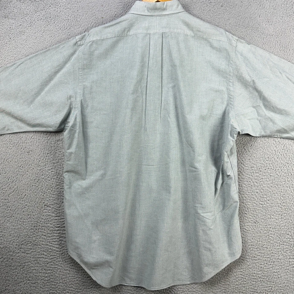 Ralph Lauren 雅茅斯衬衫连衣裙男式 17-36 灰色棉纽扣肉小马 — 第 3/4 张图片