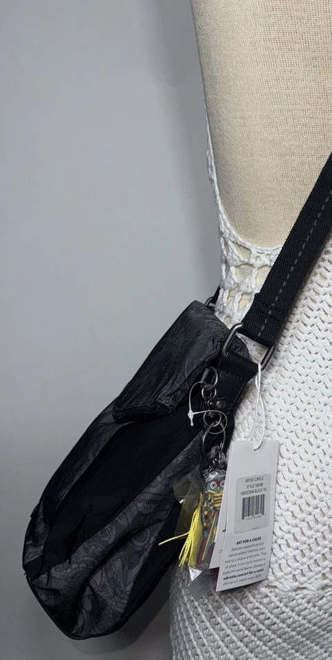 Sakroots Eco-Twill Foldover Crossbody One Size Black Spirit Desert Purse Handbag - Image 3 of 4