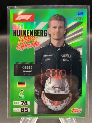 Topps F1 Turbo Attax 2026 Nico Hülkenberg 332 Turbo Chrome /99 Green Parallel