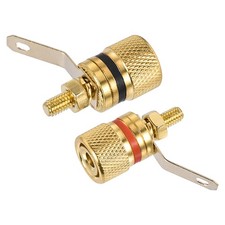 2 Pcs 4mm Banana Jack Binding Post Gold Plated Female Socket Plug Terminal