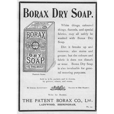 BORAX TROCKENSEIFE - Edwardianische Werbung 1901