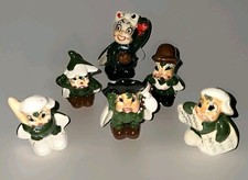 Japan anthropomorphic beetle bug Figurines Lot of 6 Porcelain Kitsch Cuties MCM 