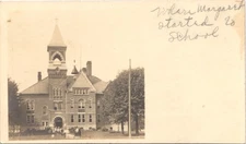 HIGH SCHOOL columbia city in real photo postcard rppc indiana c1910