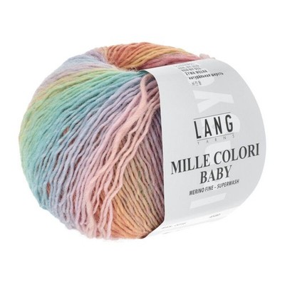 Lang Yarns Mille Colori Baby Fb.  56 Regenbogen petrol  violett Farbverlauf