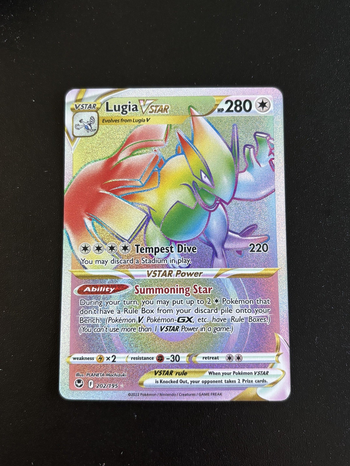 Lugia VSTAR - 202/195 - Pokemon Silver Tempest Secret Rare Card NM